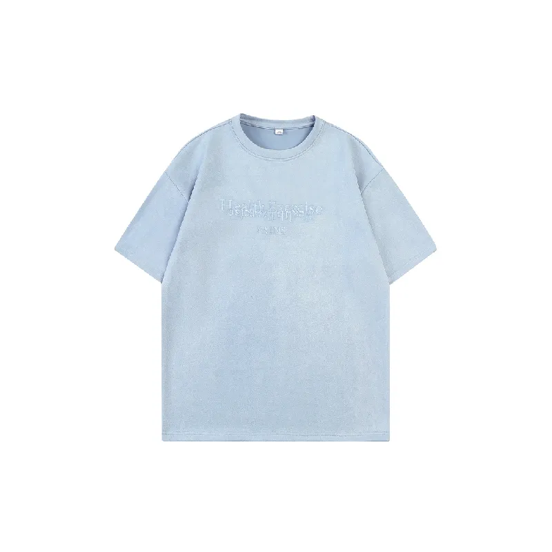 Plain Letter Polyester T Shirt-0