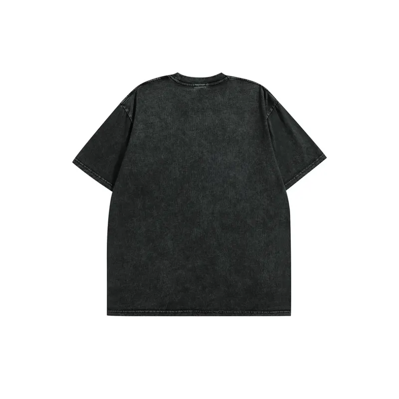 Retro Cross Letter Print Short sleeved T shirt-1
