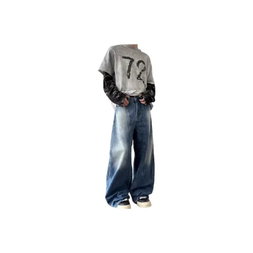 Retro Fashionable Washed Jeans
