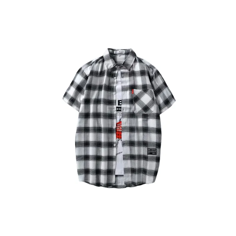 Casual Plaid Blended Synthetic Fabrics Shirt-2