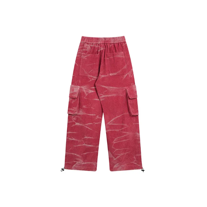 Retro Corduroy Washed Casual Long Trousers-5