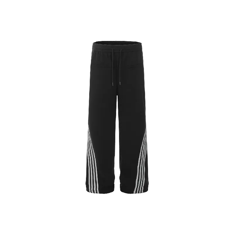 Sporty Loose Cotton Blended Fabric Casual Pants-0