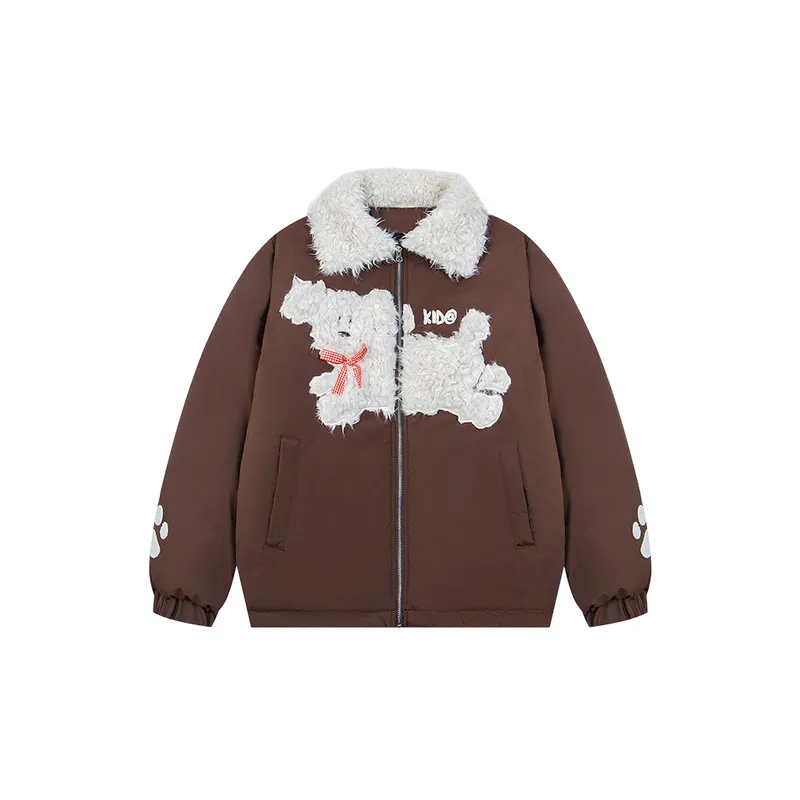 Casual Loose Blended Synthetic Fabrics Quilted Jacket-6