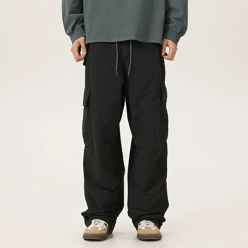 Casual Flare Leg Cotton Cargo Pants-7