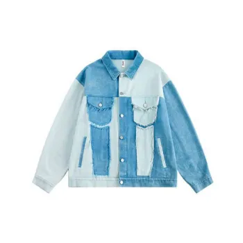 Loose Retro Blue Patchwork Jacket