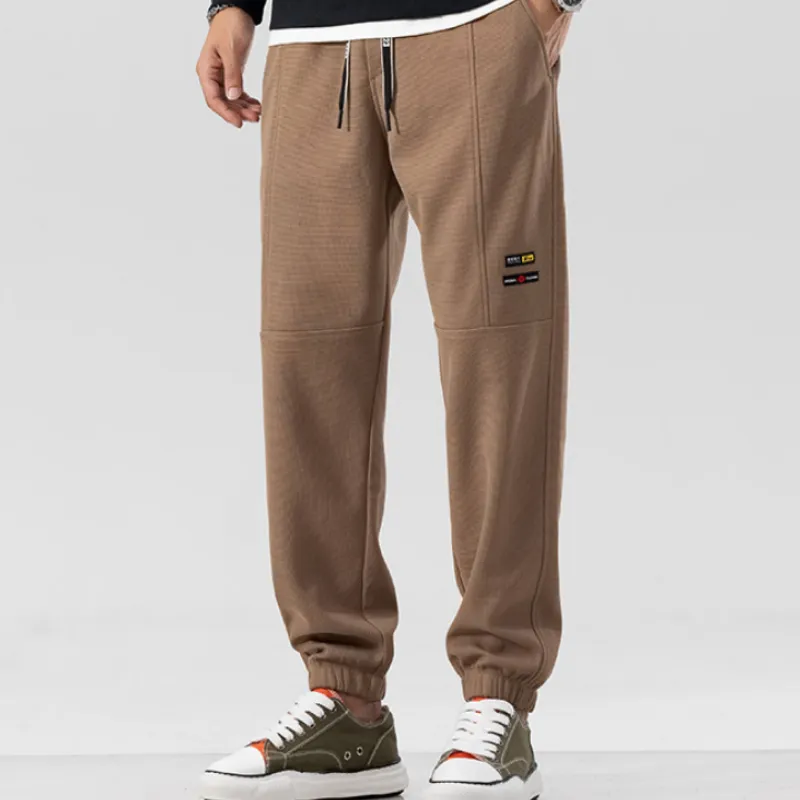Simple Sporty Blended Synthetic Fabrics Casual Pants-2