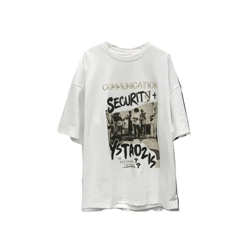 Loose Round Neck Graffiti Printed Casual Half-sleeved T-shirt