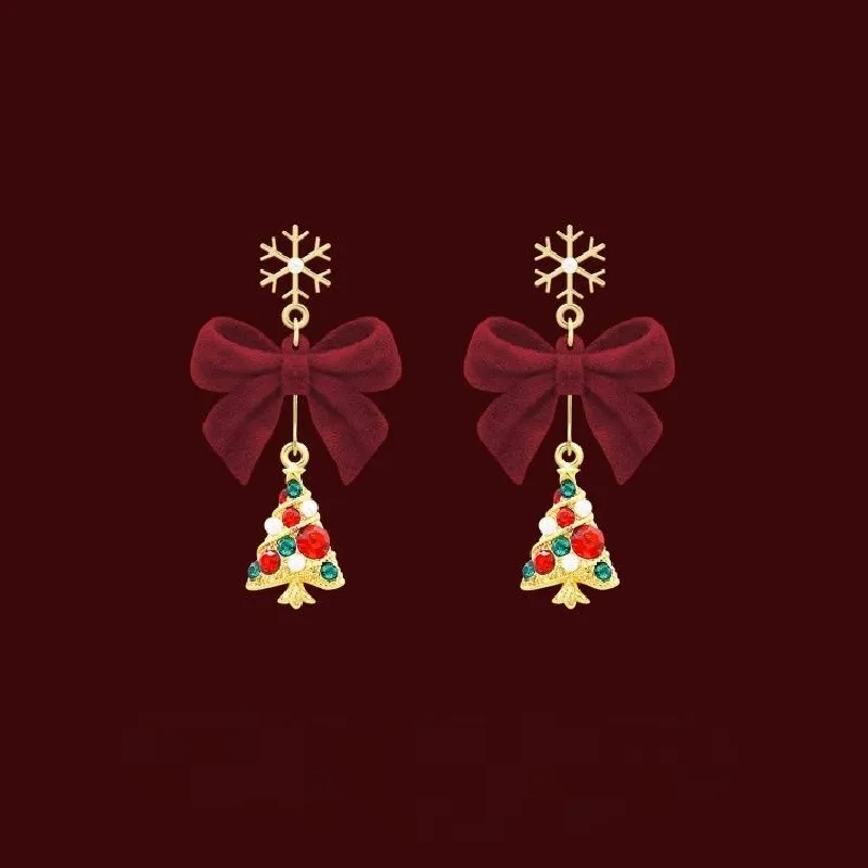 Cute Bow Christmas Earring-2