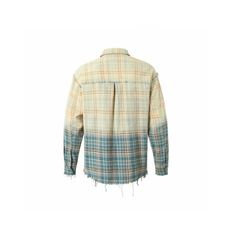 Loose Beach Patchwork Long Sleeve Shirt-1