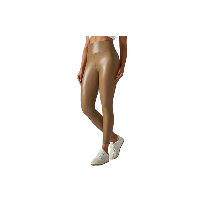 Sexy Plain Polyester Leather Pants Women-2