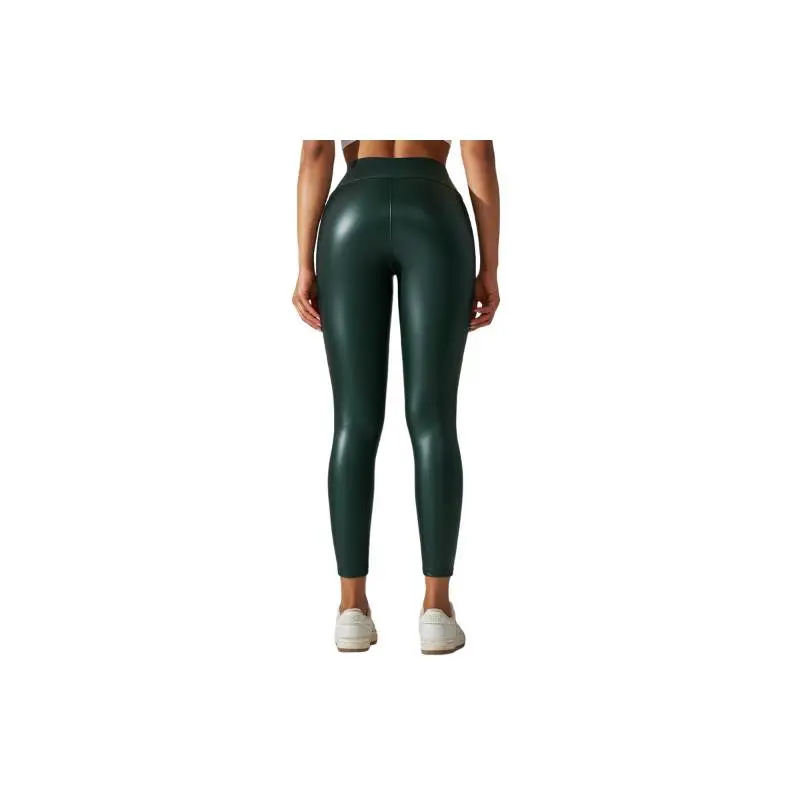 Sexy Plain PU Sports Pants Women-15