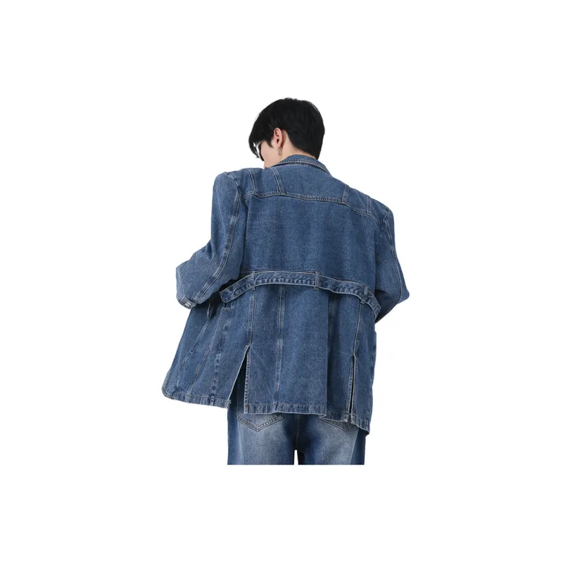 New Arrival Niche Vintage Three Dimensional Shoulder Pad Denim Jacket-2