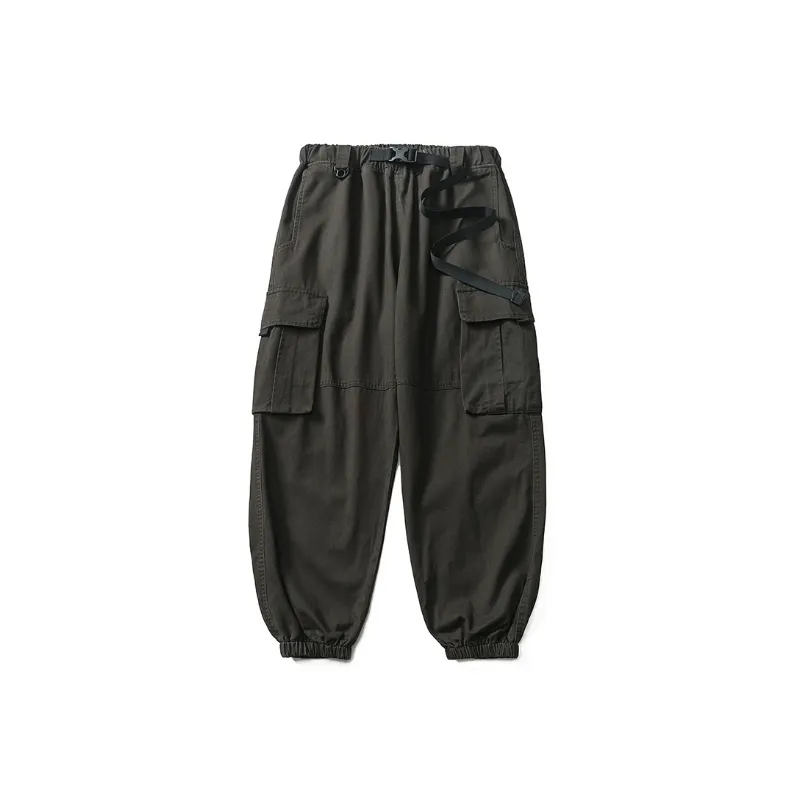 Solid Color Casual Pants-0