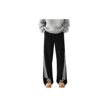 Retro Striped Blended Synthetic Fabrics Casual Pants