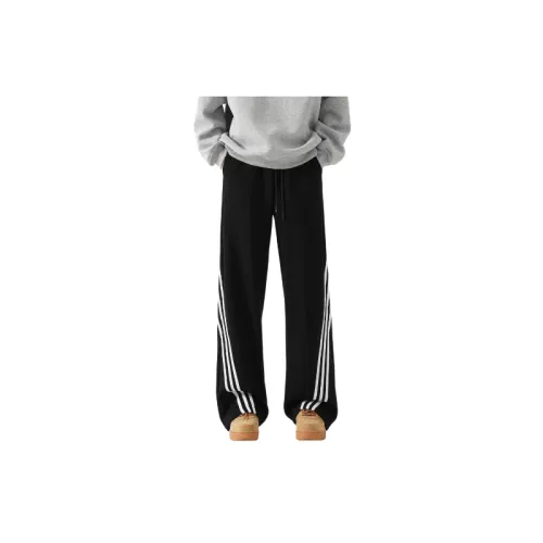 Retro Striped Blended Synthetic Fabrics Casual Pants