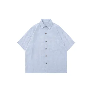 Casual Striped Cotton Blended Fabric Shirt Unisex