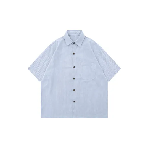 Casual Striped Cotton Blended Fabric Shirt Unisex