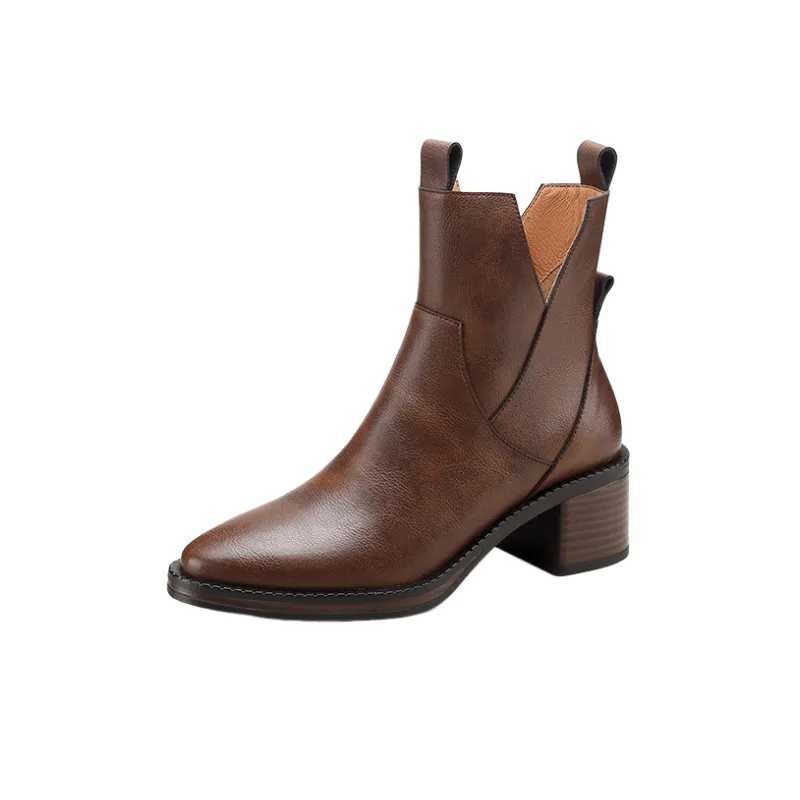 Retro Zipper Ankle Boots-0
