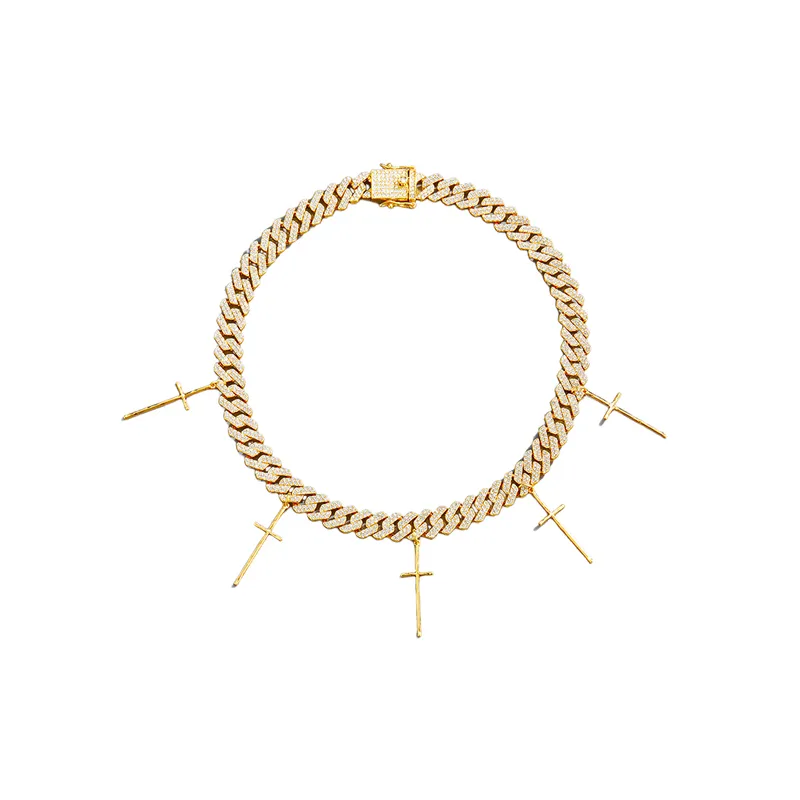 Alloy Diamond Hip Hop Necklace Cubac-0
