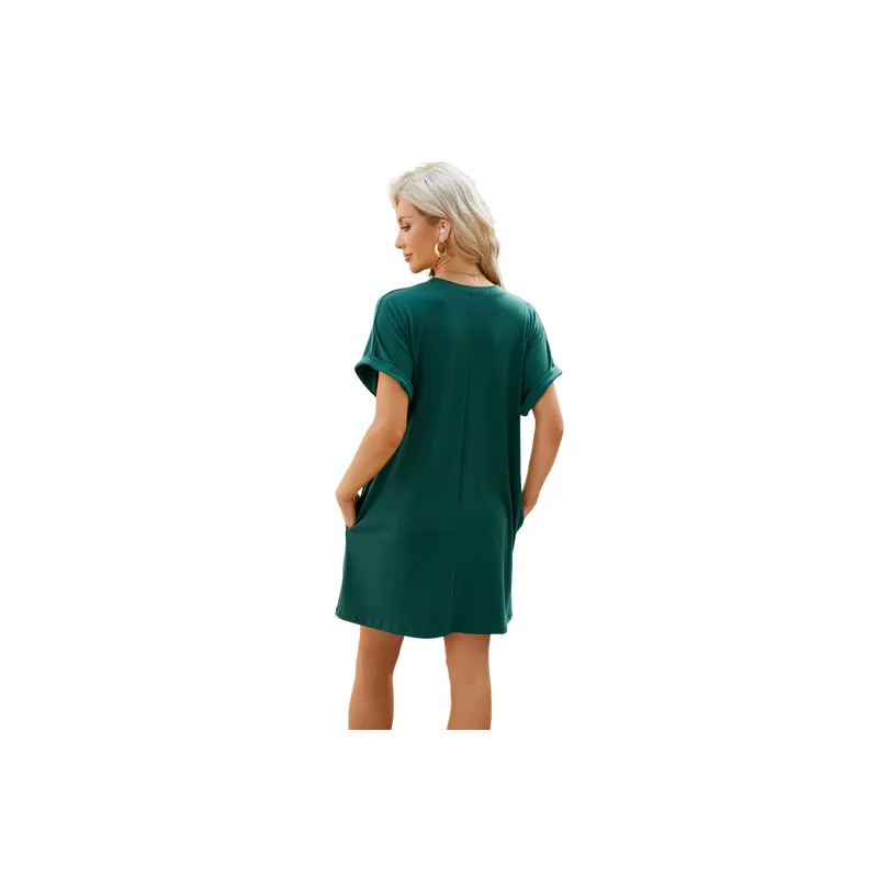 Casual Loose Viscose Dress Women-9