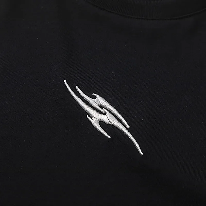 Basics Embroidery Cotton Blended Fabric T Shirt-2