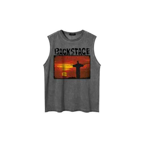 Retro Sunset Dusk Print Sleeveless Vest
