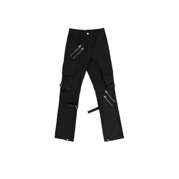 Dark Trendy Zippered Trousers