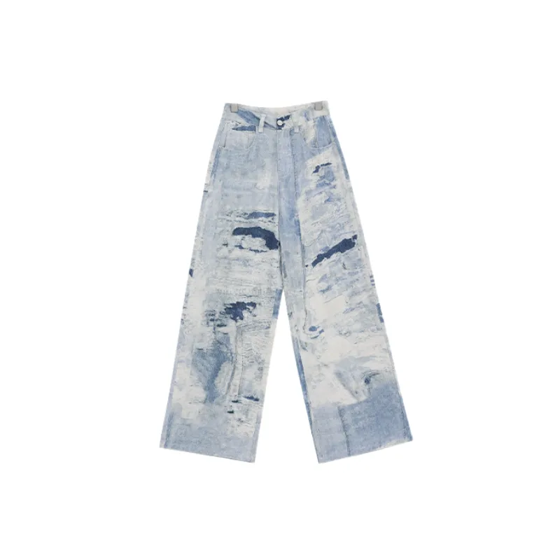 Fashionable Washed Loose Jeans Women-0