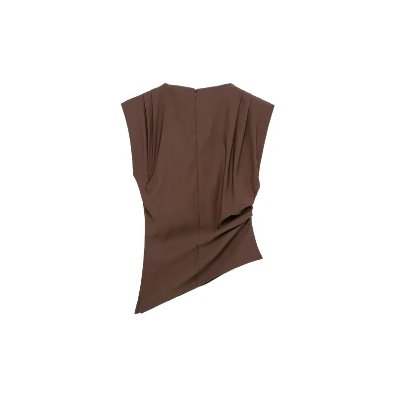 Fashionable Plain Polyester Vest Women-1