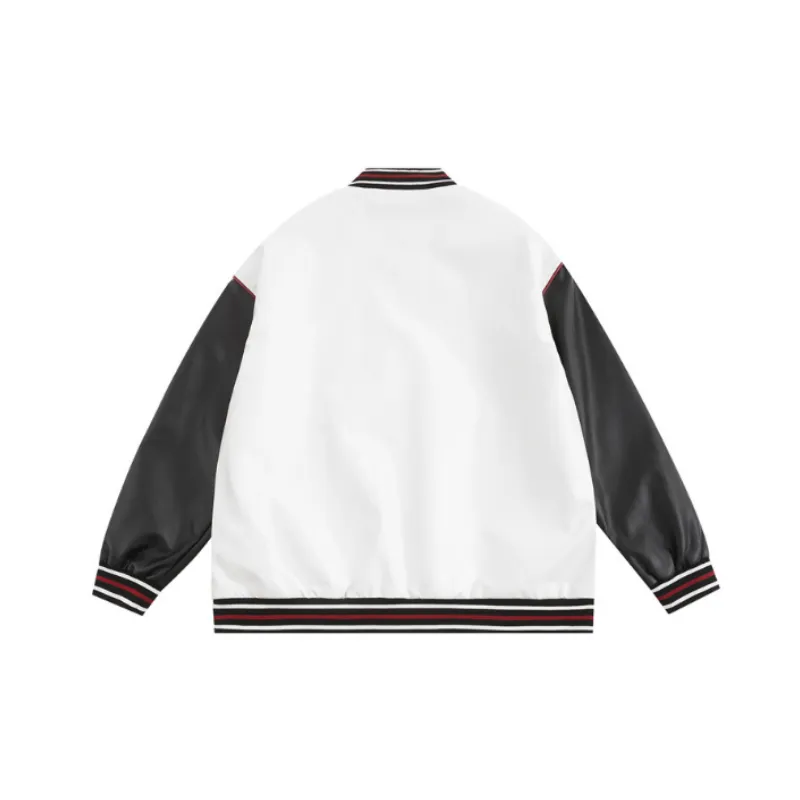 Retro Loose Design Sense Color matching Casual Long sleeve Jacket-2