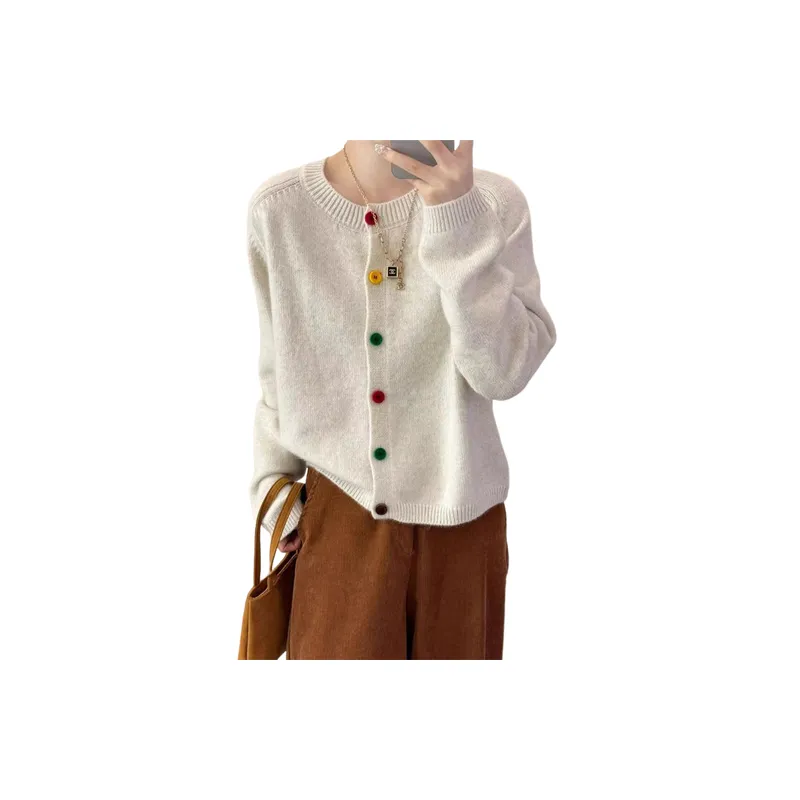 Plain Loose Sweater Women-5