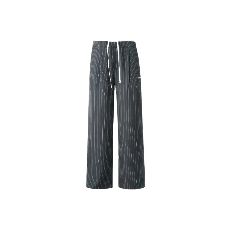 Simple Loose Blended Synthetic Fabrics Casual Pants-0