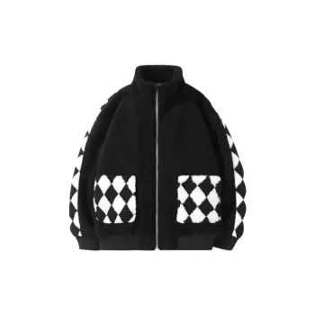 Lamb Fashionable Casual Granular Velvet Hoodless Jacket