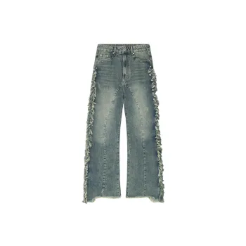 High Street Vibe Rough Stitching Jeans