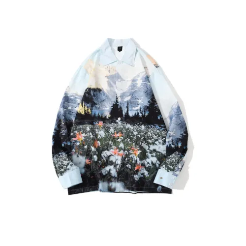 Vintage Retro Floral Shirt Baroque Court Fresh Style