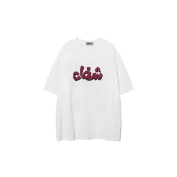 Retro Digital Cartoon Short sleeved Loose Casual T shirt