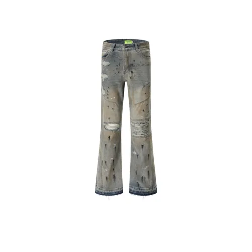 Trendy Loose Straight Graffiti Flared Jeans