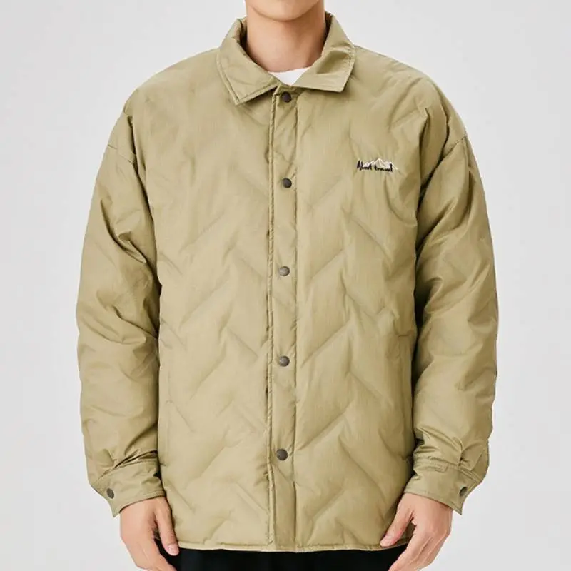 Casual Simple White Duck Down Jacket-2