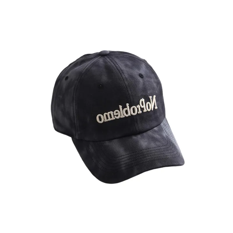 Tie dye Letter Embroidery Dome Sunshade Baseball Hat