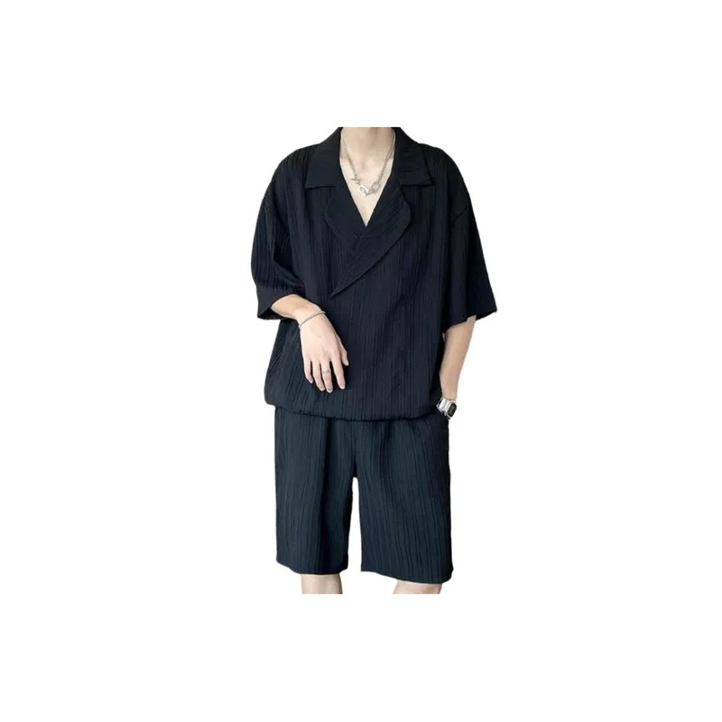 Short Sleeved Shirt And Casual Shorts Set-2