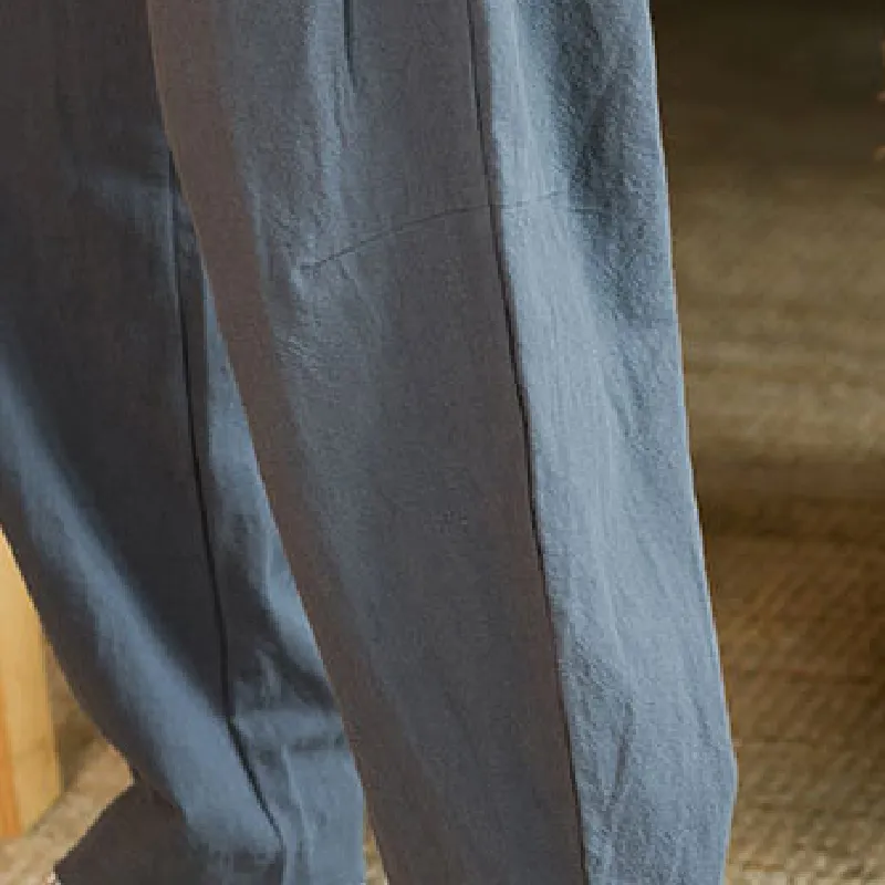 Plain Loose Casual Pants-8