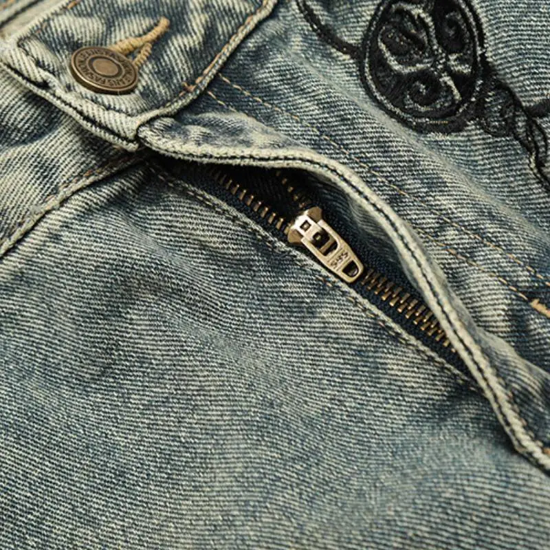 Ripped Straight Leg Jeans-2