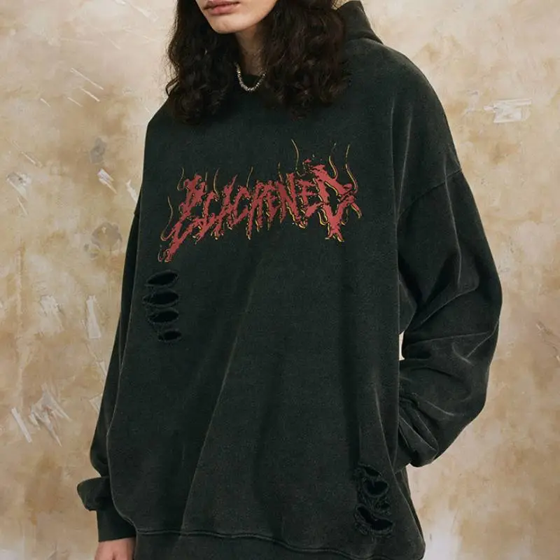 Distress Ripped Sweatshirt-7