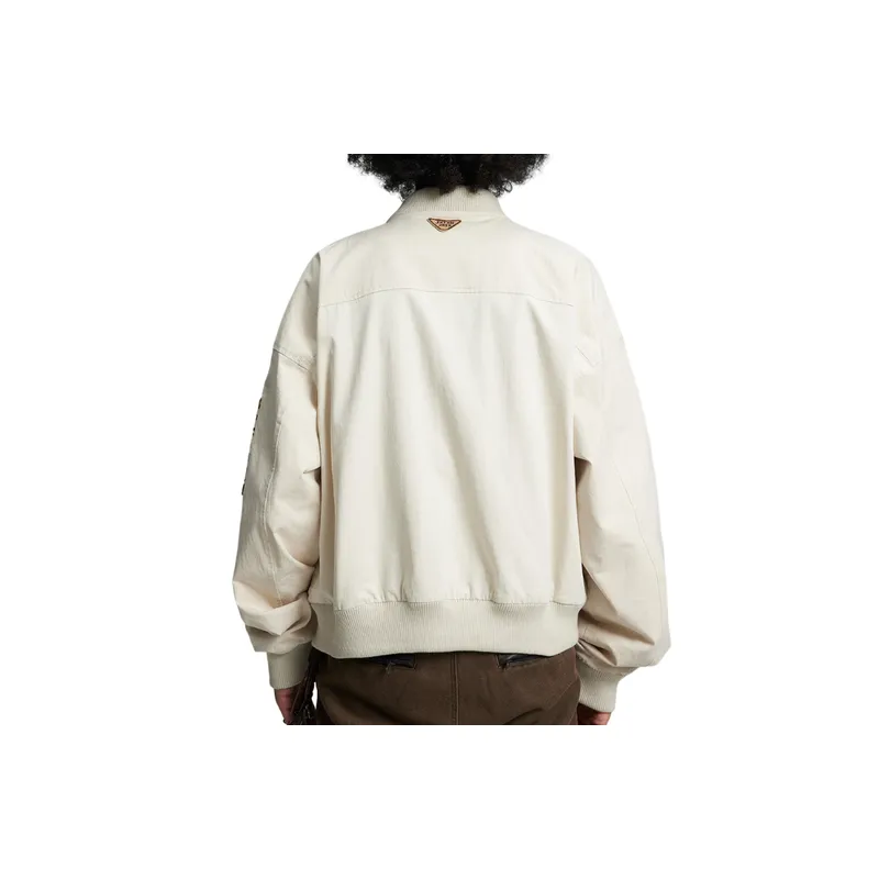 Retro Ethnic Style Pattern Stitching Bomber Jacke-3