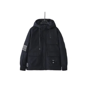 Windproof Fleece Lined Stand Collar Down Jacket