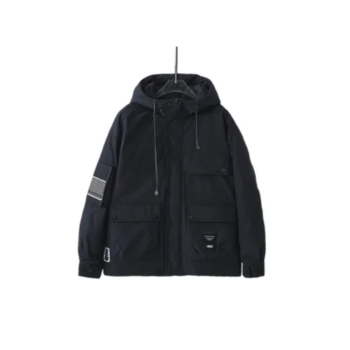 Windproof Fleece Lined Stand Collar Down Jacket