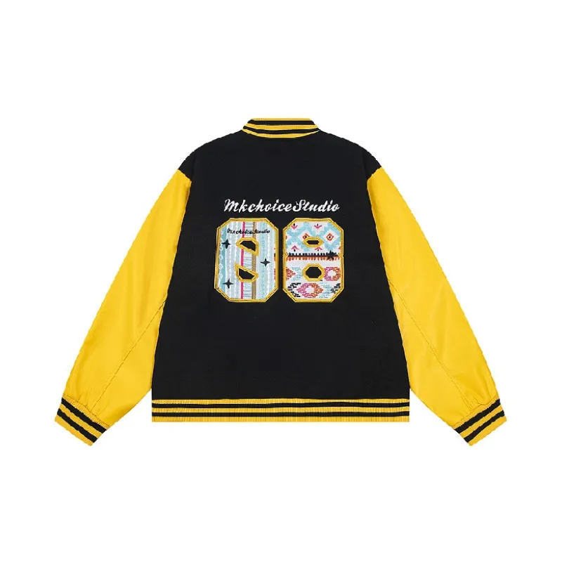 Fashionable Embroidery Loose Baseball Jersey-1