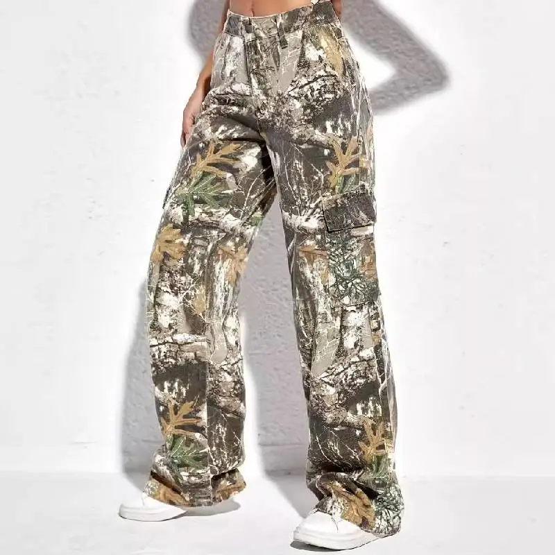 Street Loose Denim Cargo Pants-1