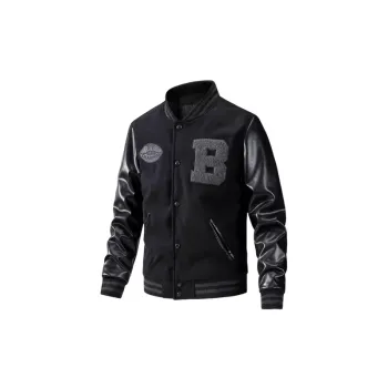 Casual Embroidery Woolen Fabric Baseball Jersey