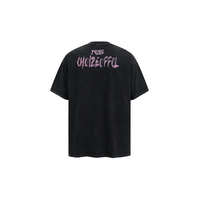 Retro Washed 100% Cotton T Shirt-1
